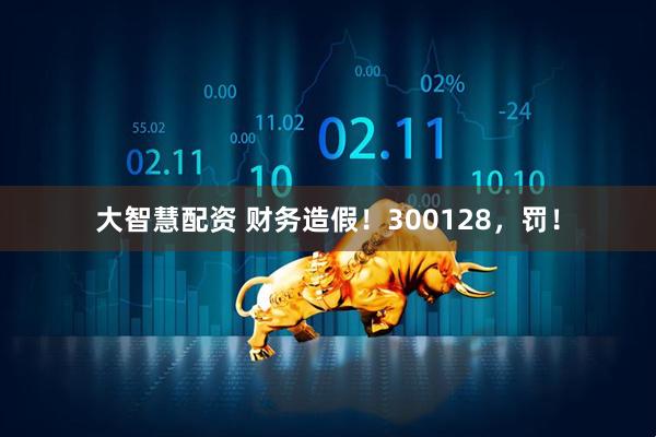 大智慧配资 财务造假！300128，罚！